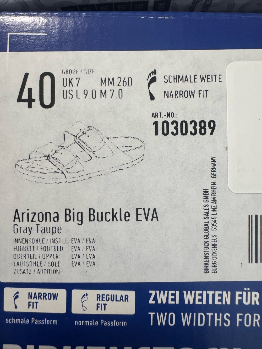 Birkenstock Arizona Big Buckle EVA in Gray Taupei